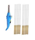 Blue Wonder Dolphine Shape Electric Gas Lighter With Wooden Sikhe Set and Multicolour, Pack of 2