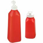 Primeway Plastic Sauce Squeeze Bottle Dispenser, Small and Big, 130ml and 375ml, Red
