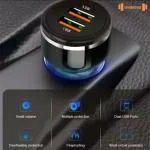 UniBoss 51 W Qualcomm Certified Turbo Car Charger (Blue, With USB Cable)