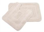 Saral Home Easy Living Beige Microfiber Bath Mat & Contour 40cm x 60 cm & 40 cm x 50 cm (Set of 2)