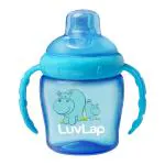 Luvlap Blue Hippo Antispill Sippy Cup With Silicone Spout (6 M) 225 ml