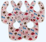 Maalove Waterproof Baby Feeding Bibs/Apron Pink Pack of 5