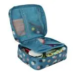 WEEL ZONE Travel Portable Cosmetic Makeup Case Organizer Travelling Storage Pouch Bag for Women Inner Ware Make Up Brush Toiletry Kit Holder Beauty Fashion Waterproof Organiser (Multicolor)
