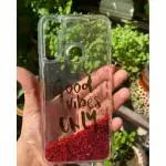 Shrogicase Glitter Case For Realme 5 Pro Good Vibes Only Designer Quicksand Moving Liquid Floating Waterfall Girls Soft TPU Mobile Back Cover for Realme 5 Pro