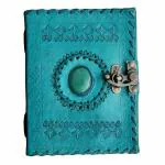 pranjals house Blue Leather Handmade Diary 200 Pages