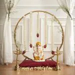 DecorTwist Circular Backdrop Stand for Ganpati , Janmashtami, Laxmi Pooja
