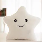 The Purple Tree Cute White Star Cushion (Pack of 1 , 14x14 inch , Velvet) kids cushion , soft toy , soft plush pillow , cot cushion , nursery décor , Baby Cushion