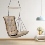 Swingzy Leather Velvet Hanging Swing Chair for Adults & Kids (Beige)