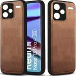 Excelsior Premium PU Leather Back case Cover with 360 Degree Full Body Protection | Shockproof for Xiaomi Redmi Note 13 Pro Plus 5G (Brown)