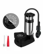 Leader Sportz Portable High Pressure Foot Air Pump - Heavy Duty Compressor Cylinder with Pressure Gauge Floor Pump for Motorbike, Cars, Bicycle, Football - Cycle Pump, Black