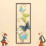 vedas Multicolour Metal Rectangular Humo Butterflies Wall Frame, Wall Art Sculpture for Living Room Bedroom, Hotel Office Home Decor (Size: 11 X 30 INCH)