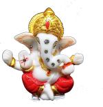 Sai Amrut Red Acrylic Lord Ganesha Car Dashboard Idol