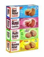 Weleet Assorted Pack of Multi Grain, Millet, Ragi & Banana Millet Digestive Cookies | Home/Office Snack | Free of White Sugar & White Flour | 100% Natural & Healthy (4 Flavours-360 gm)