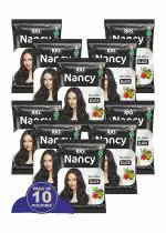 RKS Nancy Henna Based Black Hair Color Dye for Women and Men | Hair Color Powder With Hibiscus, Amla & Shikakai | No Ammonia & Herbal Henna Powder Dye (Black,10 gm Pack of 10)