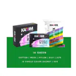 Kadam Fabric Dye Colour, Shade No 14 Green 50g Pack of 10 Single Color Pouches ,Includes Color Fixer ,Kadam Pakka Rang