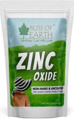 Bliss of Earth 113gm Zinc Oxide Powder NON Nano & Uncoated for Cosmetic & DIY Products Sunscream, Soap, Lotion