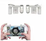 Tech Gear PUBG Gaming Joystick Controller Fire Button Assist Tool Metal Trigger for Mobile Gaming Accessory Kit (White, For Android)