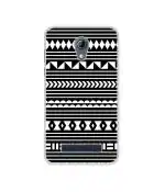 Casotec Black Pattern Design Printed Silicon Soft TPU Back Case Cover for Micromax Bharat 2 Plus