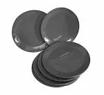 Mehul Melamine Half Plates Set, Snack Plates, Side Plates, Quarter Plates, Round Shape, Size Diameter- 20.5 cm, Black Color, Set of 6