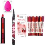 BUYTYA Hda36H Pen Eyeliner 5In1 Lipsticks Hnh Nail Wipes 12 Lip Liner Pencil (Set Of 4)