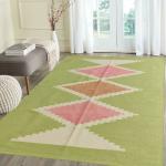 Budhraj Durry Udhyog Boho Cotton Area Rugs for Bedroom, 5' x 7' Large/Handmade Living Room Rug/Indoor Washable Accent Rug Carpet/Sofa Carpets/Lite Green Floor Mat for Bedside Office Dining Room Kilims-9