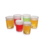 Selvel BPA Free Plastic Glass Unbreakable Stylish Transparent Water Glass/Juice Glass/Beer Glass/Wine Glass Plastic Glass | ABS Poly Carbonate Glass, Set of 6, 350 ML