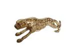 Shubh Sanket Vastu Brass Golden Leopard Jaguar Statue for Home Decor Showpiece - 35x9x10 Cm 1.5 Kg