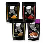 The Flavour Trail by Swani, Chilli Powder, Organic Turmeric Powder, Organic Coriander Powder and Organic Mumbai Pav Bhaji Masala, 700gms (Pack of 4)