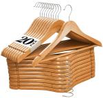 ROCKFIELD Home-it Natural wood Solid Wood Clothes Hangers, Coat Hanger Wooden Hangers by Home-it