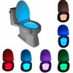 WIDERZONE Bathroom Lightning Bowl 8 Color LED Toilet Light Sensor Motion Activated Glow Toilet Bowl Light Up Sensing Toilet Seat