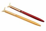 Ledos Red and Gold Metal Sleek Ballpoint Pens with Pigeon Design On Top Cap (Pack of 2)