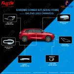 FALCON CAR CHROME ACCESSORIES COMBO KIT FOR BALENO 2022 ONWARDS