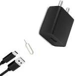 Badger Wall Charger Accessory Combo for Motorola One Macro (Black)