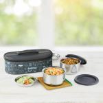 BOROSIL CARRY FRESH STAINLESS STEEL INSULATED LUNCH BOX(280X2, HORIZONTAL)