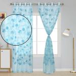 Jvin Fab Sky Blue Tissue Polyester Curtain, 111.8 X 213 X 2.5 Cm (Set Of 2)