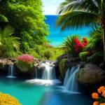 Love Creation 12x18 Size poster print for creative wall art- tropical-bliss-landscape-print-6508(Non Sticker)