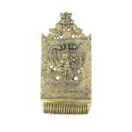 Kalarambh Bharat Haat Yellow Brass Comb for Hair Handicraft Art 7.62 x 0.254 x 15.24 cm