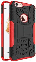 Empire Accessories Iphone 6 Plus Red Plastic, Polycarbonate Shockproof Kickstand Back Case Cover