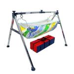 ZUMART N Sing Silver Portable Foldable Crib Stainless Steel Cradle for New Born Babys