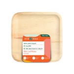 ECO SOUL (8 inch, Set of 50) Palm Leaf Disposable Plates| Eco-friendly, Party Plates - Square