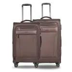 Nasher Miles Brown Polyester Berlin Soft Sided Trolley Bag (Set of 2) 65cm,75cm each