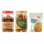 Amrut Jaggery Cubes Combo - Plain, Ginger & Jaggery Powder 1800 gram