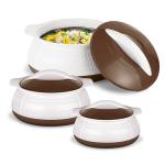 MILTON Stainless Steel Casserole - Set of 3, White