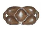 RAMYAMART Brown Wood Handcrafted Serving Snacks, Dry Fruits Home, Kitchen Tray Cum Platter