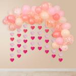 SPECIALYOU.IN Pack of 55 Valentine Decoration Items kit For Couples includes Rose gold, Cream, Pastel Pink and Rose gold confetti balloons with Hanging Heart Frills for Backdrop decoration items