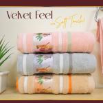 Rangoli 100% Cotton Regal 3 Hand Towel | 460 GSM, Quick Dry, Ultra Soft, Highly Absorbent Printed Towel for Men/Women Luxury & Highly Absorbent Towels l Light Beige, Grey, Peach