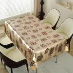 Dakshya Industries Flower Design 6 Seater Without Lace Dining Table Cover| Table Cover |Waterproof & Heat Resistant,Polyvinyl Chloride (PVC),Rectangular,( Pack of - 1 ) Part-4