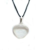 Astroghar Natural Clear Quartz Heart Shaped Crystal White Pendent For Men And Women