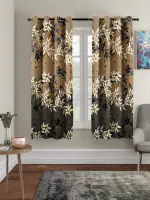 UNITED FLOCK INDUSTRIES Super Soft Brushed Microfiber Cotton Window Curtains||Color-Black|