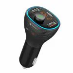 Portronics POR-1265 Black Bluetooth, FM Transmitter In Car Radio Adapter for Hands-Free Calling, Music Streaming, USB Reading Fast Charger